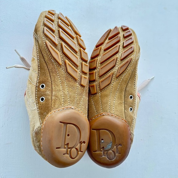 DIOR  suede sneakers 3 color brown  beige  rose size 5.5 - Picture 2 of 7